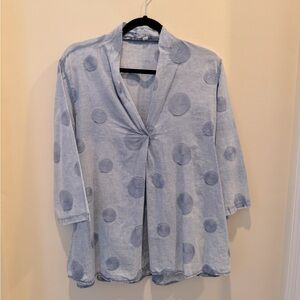 Light Blue Polka Dot Blouse
